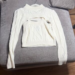 Say What? Cream Cowl Neck Sweater (2 piece)